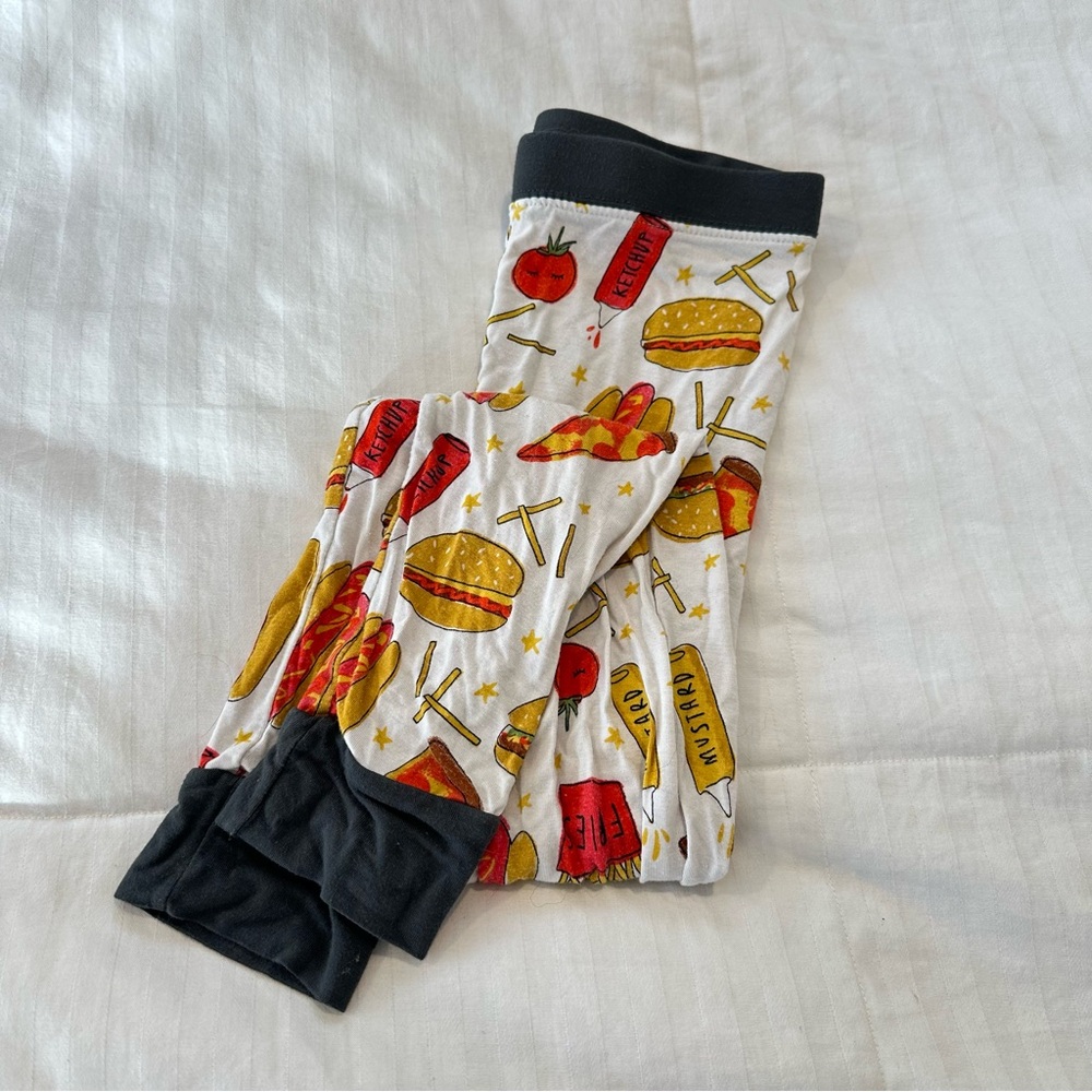 Little sleepies bamboo cotton Fast Food Print Pajamas size 5/6 - Picture 4 of 5